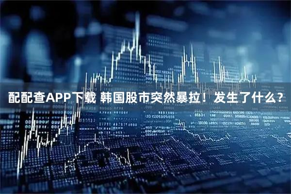 配配查APP下载 韩国股市突然暴拉！发生了什么？